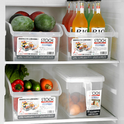 日本进口厨房收纳盒冰箱果蔬整理筐抽屉式食品保鲜冷冻塑料储物盒