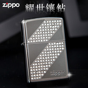 打火机zippo正版男士芝宝zppo镶钻 煤油火机收藏个性创意