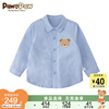 pawinpaw卡通小熊童装，2024年春季男宝纯棉，学院风长袖衬衫