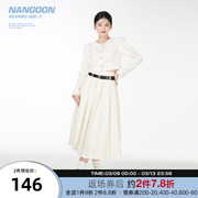 NANGOON 千金长袖小香风短外套半裙套装秋季设计感气质小个子