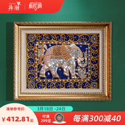 异丽东南亚风格家居挂画绣珠大象家居玄关客厅卧室沙发背景墙挂画