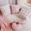 爱心毛绒粉色抱枕ins沙发客厅床头公主风靠垫床上飘窗少女心靠枕