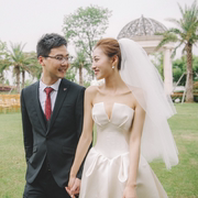 韩式新娘蓬蓬头纱超仙多层婚纱森系结婚头纱，简约短款旅拍造型头纱