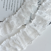 白色刺绣甜美棉布皱褶蕾丝服装花边辅料童装裙边