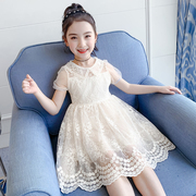 韩国女童连衣裙夏装儿童公主裙，中大童蕾丝裙子，洋气夏季小女孩裙子