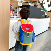 儿童书包森系大容量拼色双肩包休闲幼儿园男女童轻便旅行背包