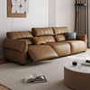 布雷尔零靠墙多功能电动真皮沙发意式极简客厅可调节伸缩直排沙发