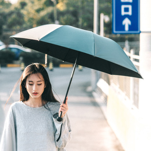 太阳伞防晒防紫外线女全自动折叠纯色，双层黑胶遮阳伞晴雨两用雨伞