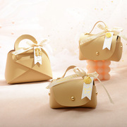婚礼手提皮质喜糖包ins风创意喜糖袋结婚用品伴手礼盒婚庆糖果盒