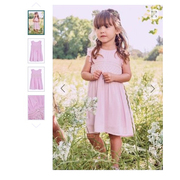 女童夏季纯色飞袖连衣裙，粉红色儿童英国荷叶洋气，凉爽雪纺公主裙