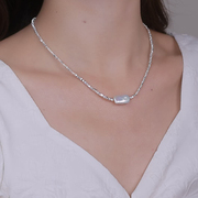 碎银巴洛克异形珍珠项链爆闪不规则时尚设计感颈链韩版甜酷锁骨链