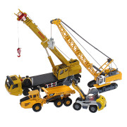 凯迪威合金工程车模型铲车塔式吊车自卸卡车金属玩具4只套装组合