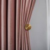 皇家真丝绒窗帘轻奢北欧简约现代高档卧室客厅脏粉纯色绒布遮光