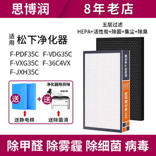 适用松下空气净化器滤网F-PDF35C F-PXF35C滤芯F-ZXFP35C+ZXFD35C