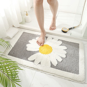 小雏菊花朵花花浴室卫浴毛绒吸水胶底防滑可机洗地垫地毯门垫子