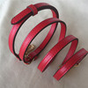 大红色荔枝纹真皮包带子女品牌包包改造替换配件单肩斜跨肩带背带