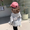 女童秋装外套2024春秋儿童，韩版洋气宝宝，连帽运动长袖外衣上衣