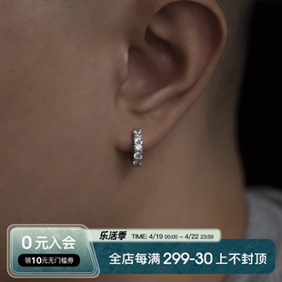 WBJ定制珠宝单排镶嵌耳环S925银镀金金美金字母十字架耳环