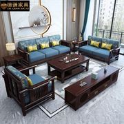 2023新中式全实木沙发组合家具，储物高档布艺，大小户型古典别墅客厅