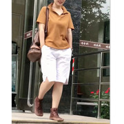 韩国设计师CherryKoko夏季翻领短袖上衣直筒五分裤女时尚显瘦