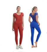 短袖运动网纱，拼接健身瑜伽服，一体式连体衣套装1218