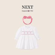 英国NEXT婴儿衣服女童秋季长袖连衣裙女宝宝一周岁生日公主裙礼服