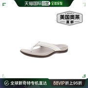 vionicTide 女式平底人字拖凉鞋 - 白色/漆皮织带 美国奥莱直