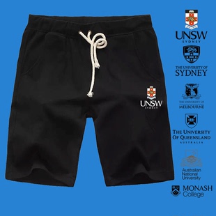 澳大利亚名校墨尔本悉尼大学国立大学昆士兰休闲男女定制五分短裤