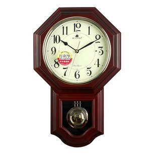 金钟宝中式复古八卦挂钟，老式整点报时钟表，家用欧式摆钟客厅石英钟