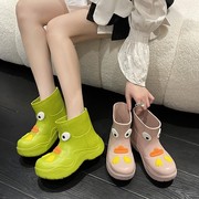 可爱卡通雨鞋女款夏季时尚外穿成人胶鞋防滑水靴子短筒雨靴子