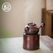 记今朝《手拉砂铫陶壶》电陶炉煮茶炉煮茶器套装 静音 日式复古