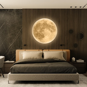 月球壁灯卧室床头月亮灯客厅电视，背景墙灯轻奢创意房装饰壁挂灯