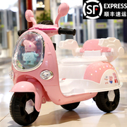 小猪儿童电动摩托车3男女宝宝小孩带遥控4三轮充电瓶玩具车可坐人