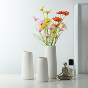 北欧风素烧陶瓷花瓶大口径白色简约现代干花插花装饰家居客厅摆件