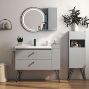 北欧浴室柜法式灰色洗手台洗脸盆柜组合落地式小户型卫生间洗漱台