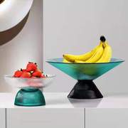 轻奢果盘现代简约双拼创意玻璃果盘客厅茶几软装家用水果盘坚果盘