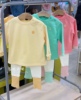 韩国中小童装 春男女童糖果色纯棉长袖T恤 拼接打底裤套装