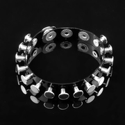 单列银色螺丝扣按钮黑半透明软塑料朋克细窄手链男女手环手镯饰品