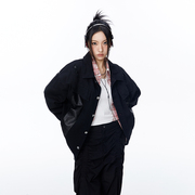 乌鸦wuya2023秋季日系复古拼接工装外套，男女宽松夹克潮流中性