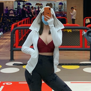 Reyna网红运动夹克女 显瘦保暖瑜伽服休闲跑步连帽衫健身拉链外套