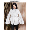 奥莱maxrieny收腰斗篷，大衣米白色，秋装廓形复古风衣女
