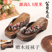 人字拖鞋凉拖鞋木拖鞋，夏季高跟木屐，日本式木屐女夹脚