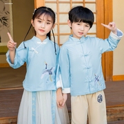 幼儿园夏季园服儿童校服，套装小学生夏装班服中国风，汉服复古装唐装