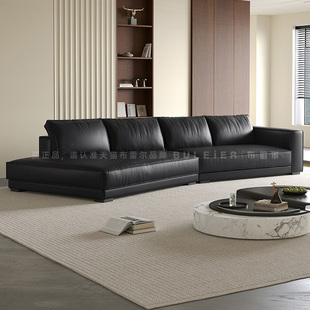 布雷尔意式极简布达佩斯真皮沙发大平层别墅客厅设计师款异形沙发