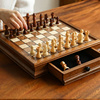 chess国际象棋木质磁性，套装抽屉款高档胡桃木实木，沙比利棋盒收藏