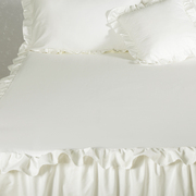 白色纯棉公主床裙单件防滑裙，b式床套欧式花边少女全棉床罩床