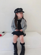 韩版品牌童装秋冬女童女孩抗起球小亮片毛衣开衫外套