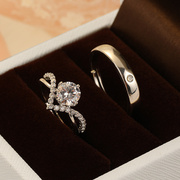 结婚钻假戒仿真一对婚礼戒指，求婚道具现场用假对戒订婚仪式用婚戒