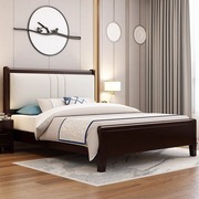 新中式实木床现代简约小户型1.2米单人床，高箱储物儿童床工厂