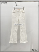 韩国进口mulcup女装2024春季珠珠口袋，净色微喇显瘦牛仔裤